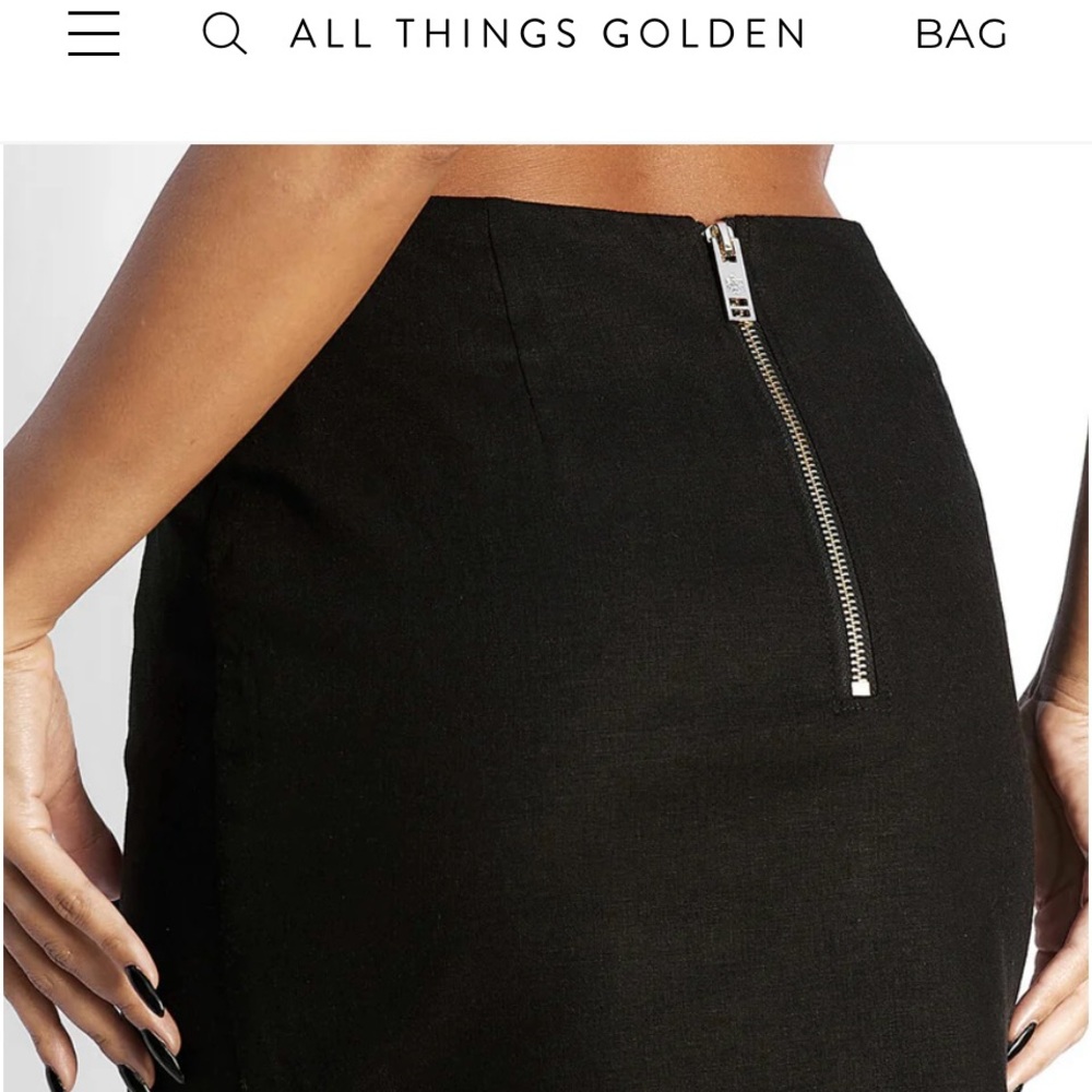 ALL THINGS GOLDEN Linen Mini Skirt - Picture 3 of 9